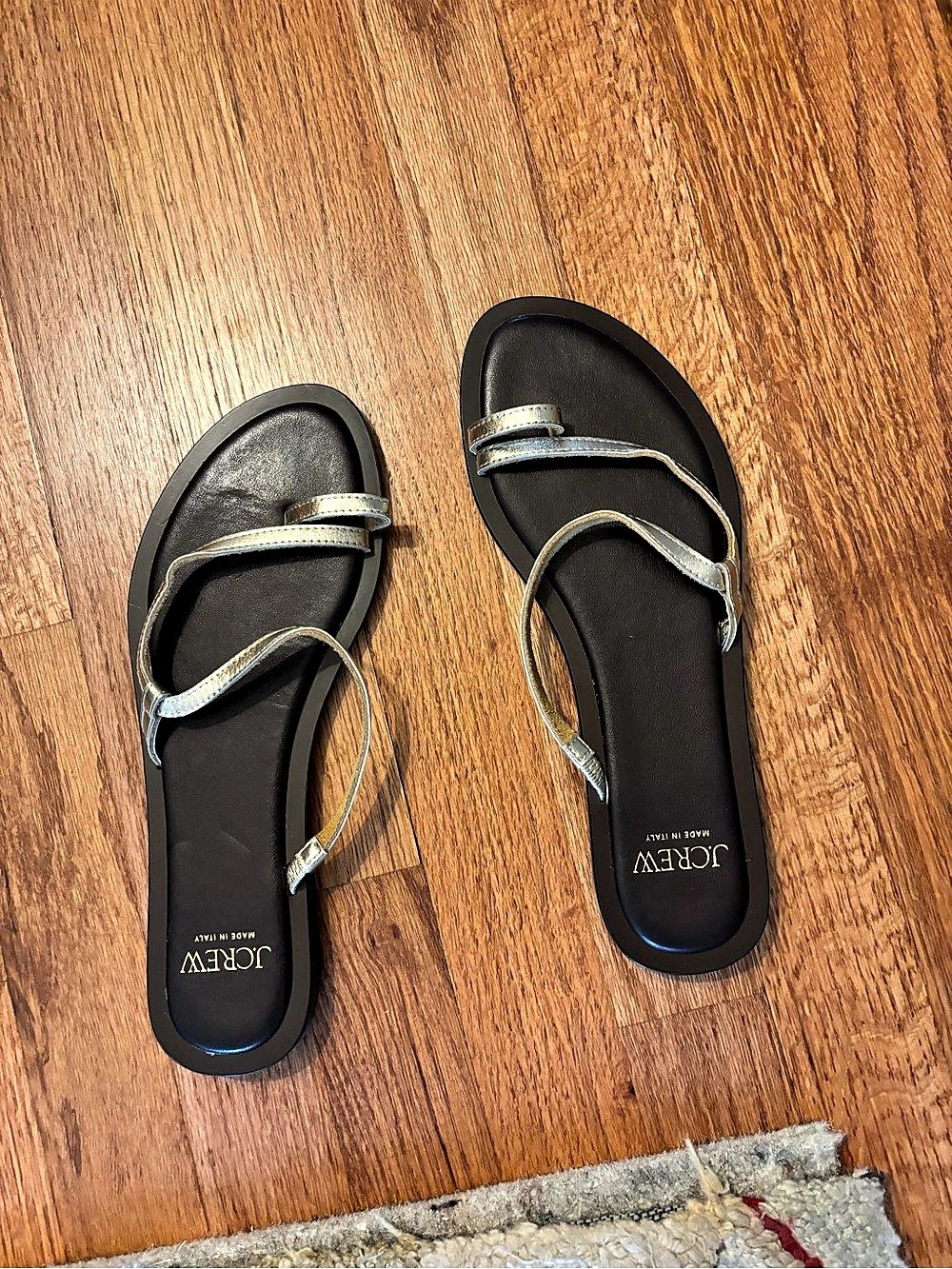 J.Crew Metallic Strap Sandals Black & Silver US 9